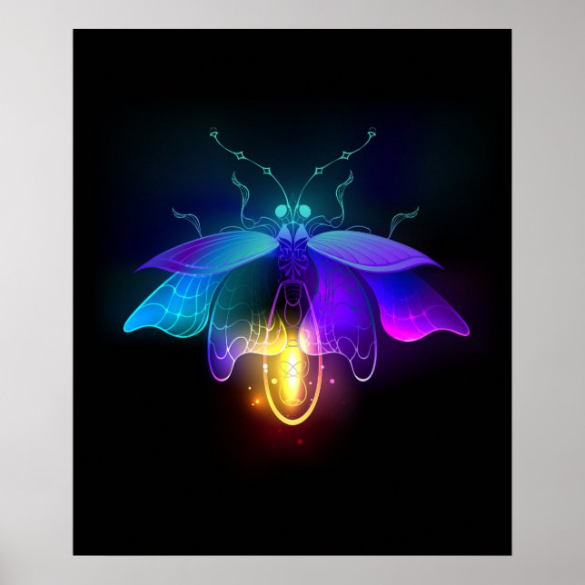 Póster Neon Firefly en negro (Frente)