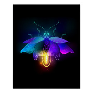 Póster Neon Firefly en negro