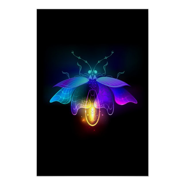 Póster Neon Firefly en negro (Anverso)