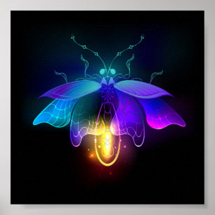 Póster Neon Firefly en negro
