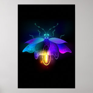 Póster Neon Firefly en negro