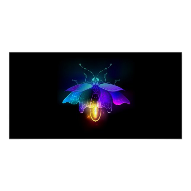 Póster Neon Firefly en negro (Anverso)