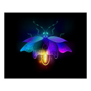 Póster Neon Firefly en negro