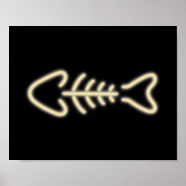 Póster Neon Fish Bones (Frente)