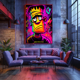 Póster Neon Franky – Monstruo de Arte Pop de Dibuj