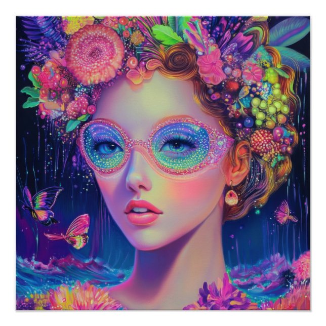 Póster Neon Garden Goddess (Anverso)
