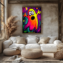 Póster Neon Ghost - Vibrante Personalizado Pop Art Hallow