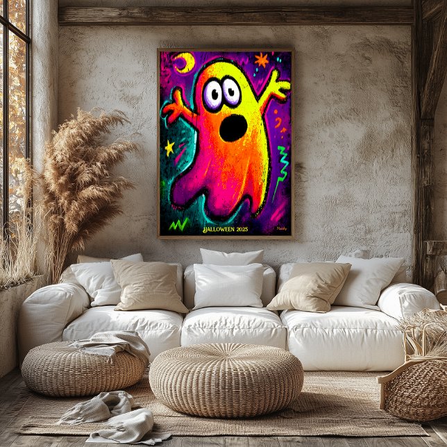 Póster Neon Ghost - Vibrante Personalizado Pop Art Hallow (Subido por el creador)