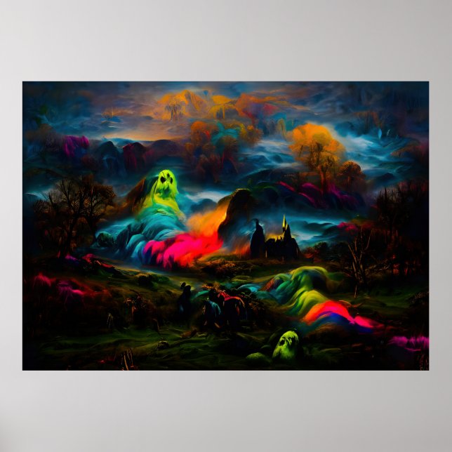 Póster Neon Ghosts en un entorno de fantasía (Frente)