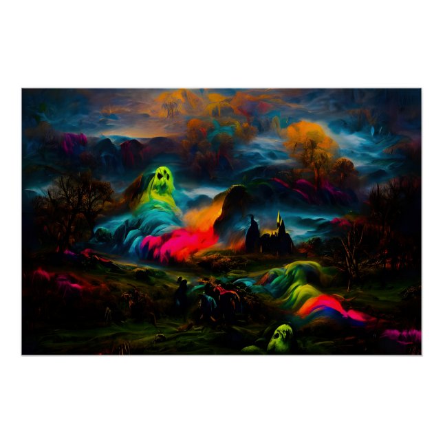 Póster Neon Ghosts en un entorno de fantasía (Anverso)