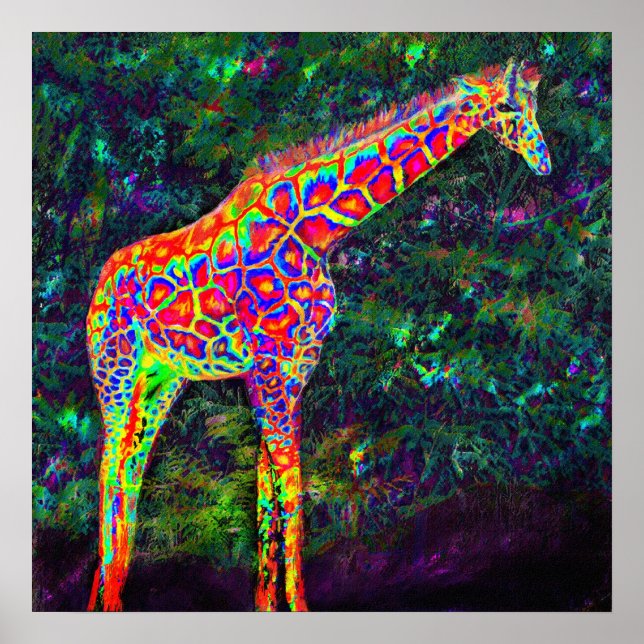 Póster neon giraffe (Frente)