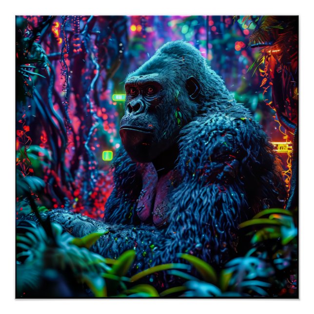 Póster Neon Gorilla (Anverso)