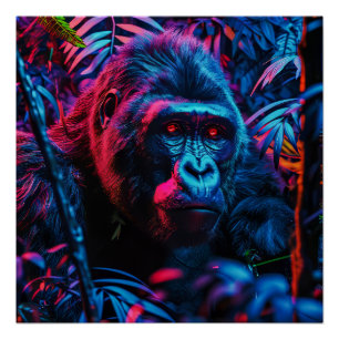 Póster Neon Gorilla