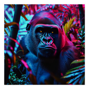Póster Neon Gorilla