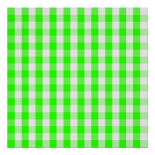 Póster Neon Green Gingham Pattern de Shirley Taylor