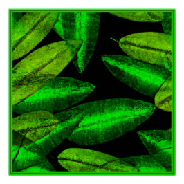 Póster Neon Green Leaves Art. Comprar ahora