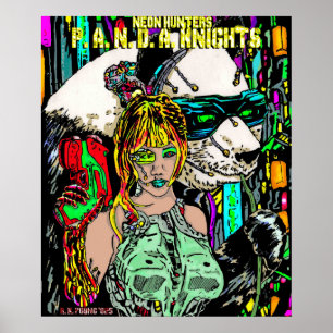 Póster Neon Hunters: P. A. N. D. A. Knights