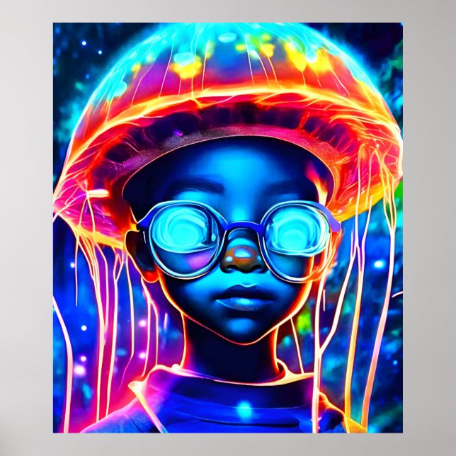 Póster Neon Jellyfish Child Vision (Frente)