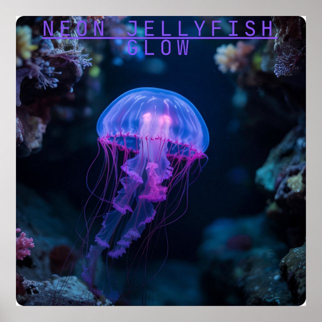 Póster Neon Jellyfish GlowSubwater Cave (Frente)