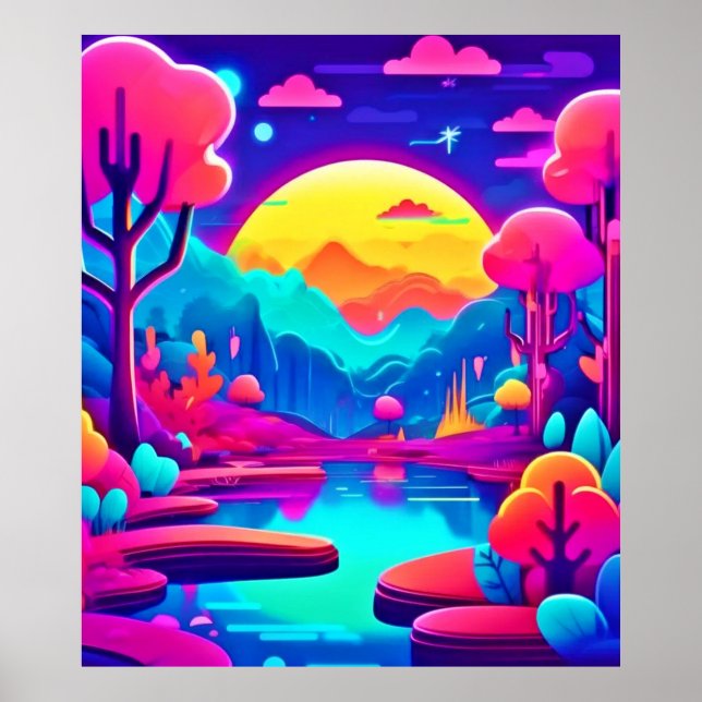 Póster Neon Jungle Dream Art (Frente)