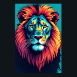 Póster Neon Jungle King - León pop Art<br><div class="desc">Entre en un reino donde lo salvaje se encuentra con lo vibrante, con el poster "Neon Jungle King - Pop Art Lion". Esto no es sólo una representación de un león; es una reinterpretación audaz que captura la esencia misma de la energía real a través de una electrizante lente de...</div>