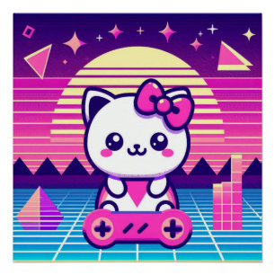 Póster Neon Kitty