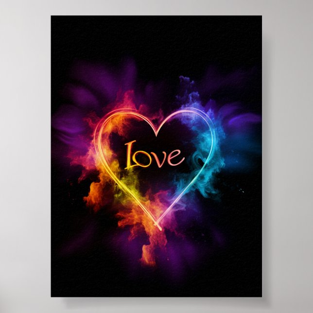 Póster Neon "Love" Heart (Frente)
