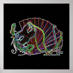 Póster Neon Masquerade Poster