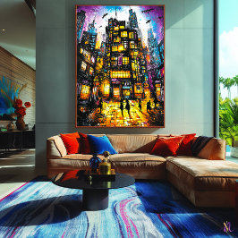 Póster Neon Metropolis - Paisaje Urbano Surreal