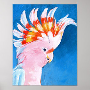 Póster Neon Mohawk - Cockatoo rosa