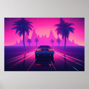 Póster Neon Momentum: Propulsando hacia la dimensión de l