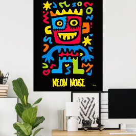 Póster Neon Monster Poster - Pop Art Halloween Design