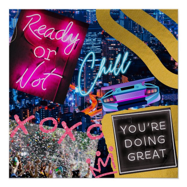 Póster Neon New York (Anverso)