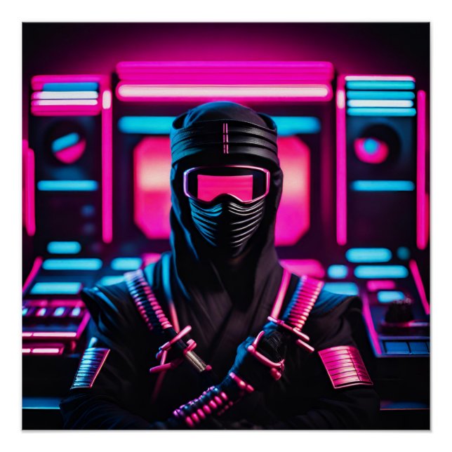 Póster neon ninja (Anverso)