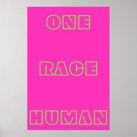 Neon One Race Human Quote Poster de texto