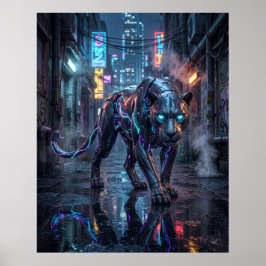 Póster Neón Pantera Callejón de Medianoche