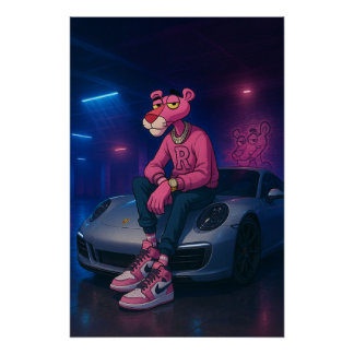 Póster Neon Panther, Night Shift