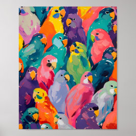 Póster Neon Parrots 🦜
