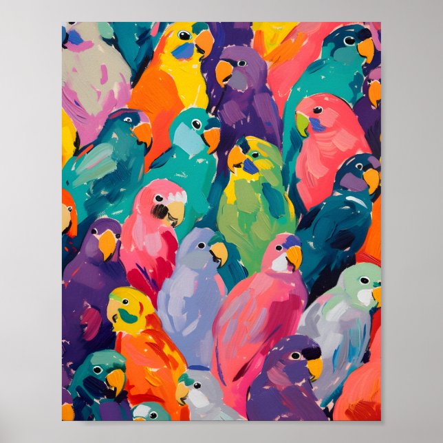 Póster Neon Parrots 🦜 (Frente)