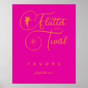 Póster Neon Pink Naranja Minimalistas Favores de los hato