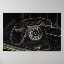 Neon-Pop-Art antiguo Poster de teléfono viejo