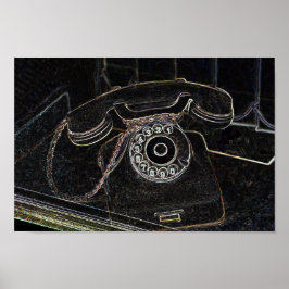 Póster Neon-Pop-Art antiguo Poster de teléfono viejo