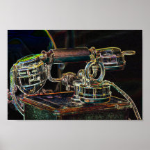 Neon-Pop-Art antiguo Poster de teléfono viejo