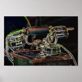 Póster Neon-Pop-Art antiguo Poster de teléfono viejo