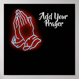 Póster Neon Praying Hands Personalizado o Personalizar