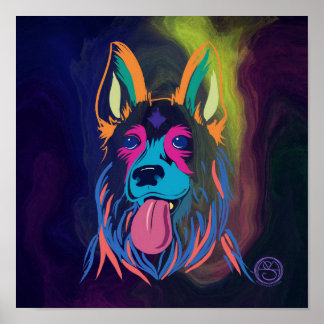 Póster Neon Shepard Poster