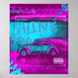 Póster Neon Shimmer Car Poster - "Brilla demasiado brilla