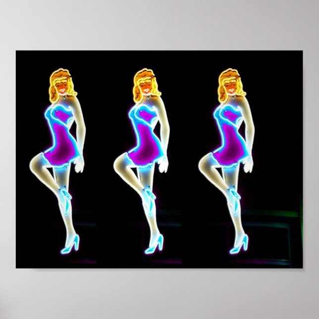 Póster Neon Showgirls Post Card Vegas Neon Museum (Frente)