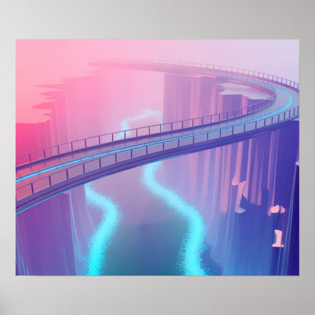 Póster Neon Skybridge Dreamscape (Frente)