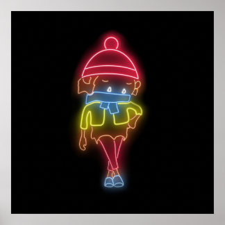 Póster Neon Sneaky Sasquatch